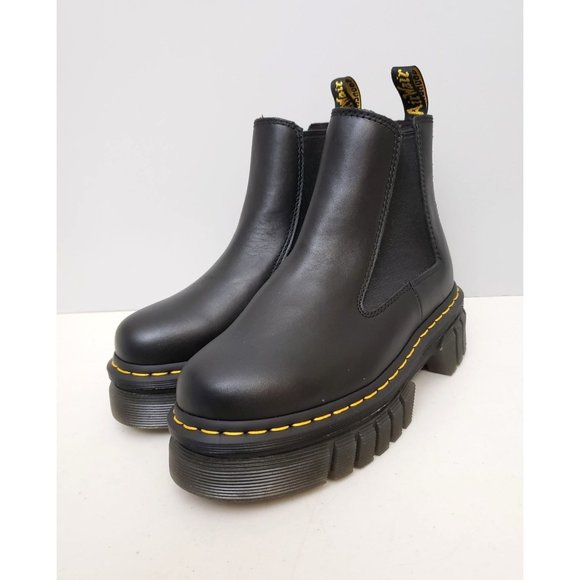 Dr Martens Audrick Black Leather Platform Chelsea Boot Women's Size 6 37 - Picture 1 of 5